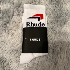 Rhude Red and Blue Arrow Logo Socks